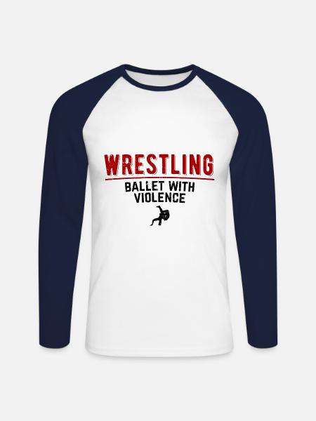 Grappling Martial Arts Wrestling - Unisex Baseballshirt langarm - Weiß/Navy