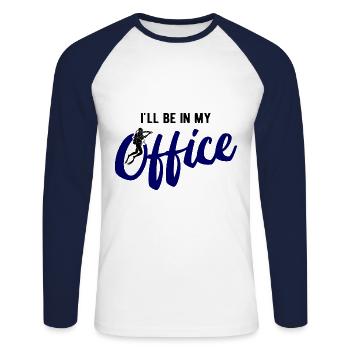 Apnoetaucher Freitaucher Taucher - Unisex Baseballshirt langarm - Weiß/Navy - Vorne - Nik (191cm)