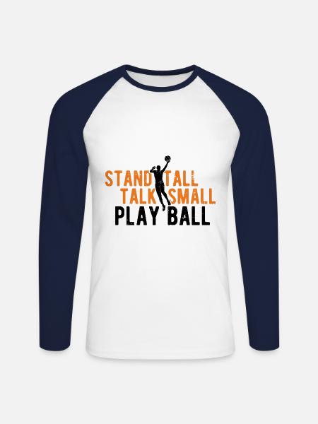 Basketball - Unisex Baseballshirt langarm - Weiß/Navy