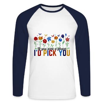 Landschaftsgärtner Hobbygärtner Gärtner - Unisex Baseballshirt langarm - Weiß/Navy - Vorne - Nik (191cm)