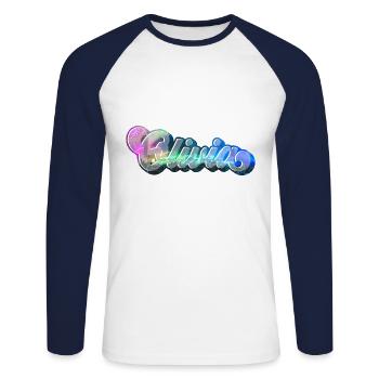 Olivia Beautiful Girl Name - Unisex Long Sleeve Baseball T-Shirt - white/navy - Front - Nik (191cm)