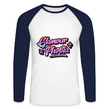 Glamourphobia Glamour Phobia - Unisex Baseballshirt langarm - Weiß/Navy - Vorne - Nik (191cm)