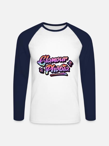 Glamourphobia Glamour Phobia - Unisex Long Sleeve Baseball T-Shirt - white/navy