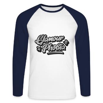 Glamourphobia Glamour Phobia - Unisex Baseballshirt langarm - Weiß/Navy - Vorne - Nik (191cm)