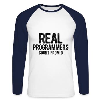 Software Ingenieur Informatiker Programmierer - Unisex Baseballshirt langarm - Weiß/Navy - Vorne - Nik (191cm)
