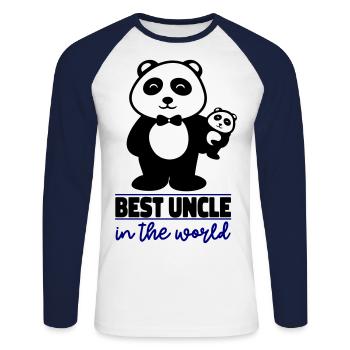 Bester Onkel der Welt - Unisex Baseballshirt langarm - Weiß/Navy - Vorne - Nik (191cm)