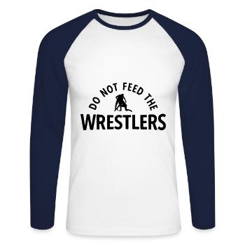 Grappling Martial Arts Wrestling - Unisex Baseballshirt langarm - Weiß/Navy - Vorne - Nik (191cm)