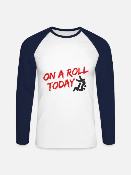 BJJ Jiu Jitsu - Unisex Baseballshirt langarm - Weiß/Navy