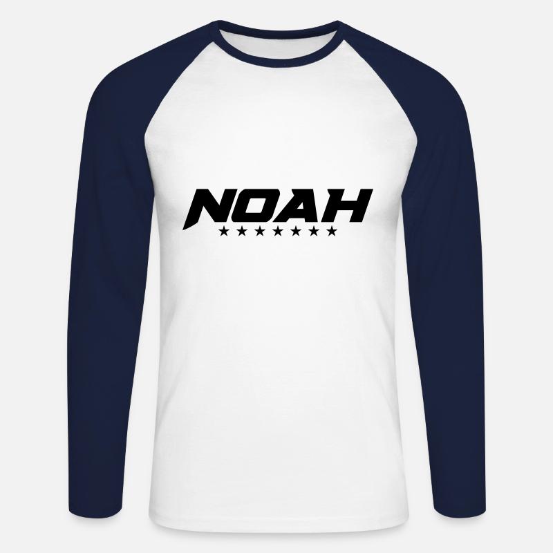 noah name - Unisex Baseballshirt langarm - Weiß/Navy