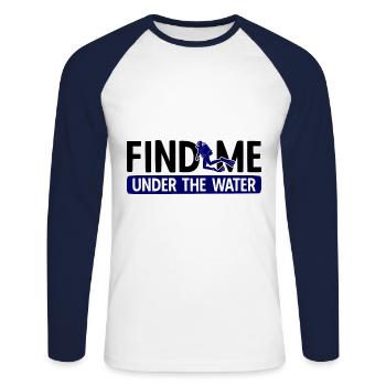 Apnoetaucher Freitaucher Taucher - Unisex Baseballshirt langarm - Weiß/Navy - Vorne - Nik (191cm)