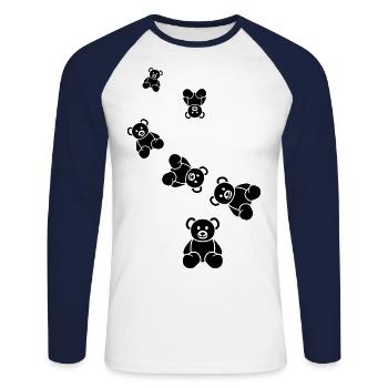 Teddy bear bear - Unisex Long Sleeve Baseball T-Shirt - white/navy - Front - Nik (191cm)