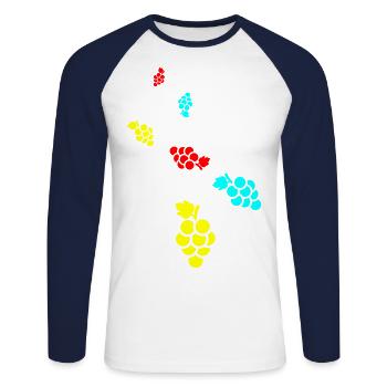 grapes - Unisex Long Sleeve Baseball T-Shirt - white/navy - Front - Nik (191cm)
