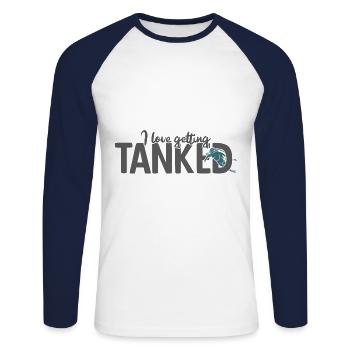 Apnoetaucher Freitaucher Taucher - Unisex Baseballshirt langarm - Weiß/Navy - Vorne - Nik (191cm)