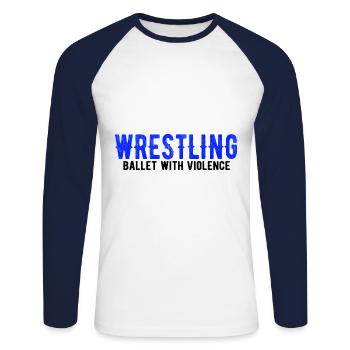 Grappling Martial Arts Wrestling - Unisex Baseballshirt langarm - Weiß/Navy - Vorne - Nik (191cm)