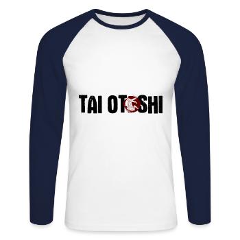 Japanischer Kampfsport Judo - Unisex Baseballshirt langarm - Weiß/Navy - Vorne - Nik (191cm)