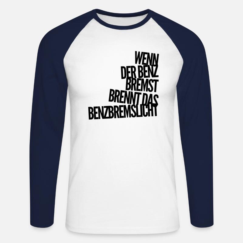 BENZBREMSLICHT - Unisex Baseballshirt langarm - Weiß/Navy
