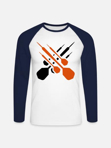 darts dart arrow - Unisex Long Sleeve Baseball T-Shirt - white/navy