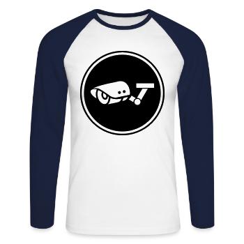 camera symbol icon - Unisex Long Sleeve Baseball T-Shirt - white/navy - Front - Nik (191cm)