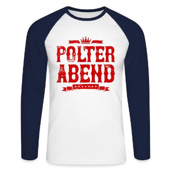 Polterabend Team Bräutigam - Unisex Baseballshirt langarm - Weiß/Navy - Vorne - Nik (191cm)