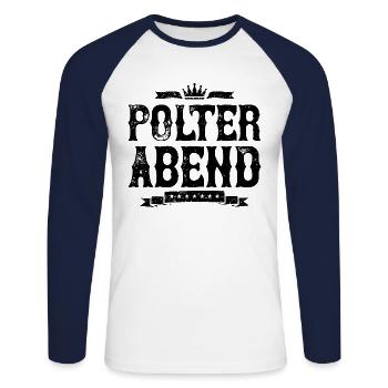 Polterabend Team Bräutigam - Unisex Baseballshirt langarm - Weiß/Navy - Vorne - Nik (191cm)