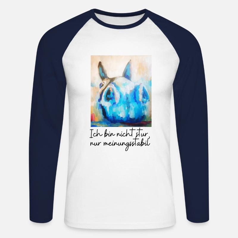 Mulli "Valentin" - Unisex Baseballshirt langarm - Weiß/Navy