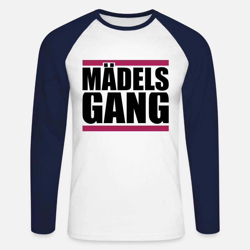 Mädels Gang - Unisex Baseballshirt langarm - Weiß/Navy