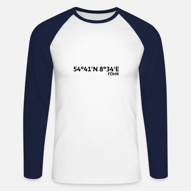 Föhr coordinates - Unisex Long Sleeve Baseball T-Shirt - white/navy