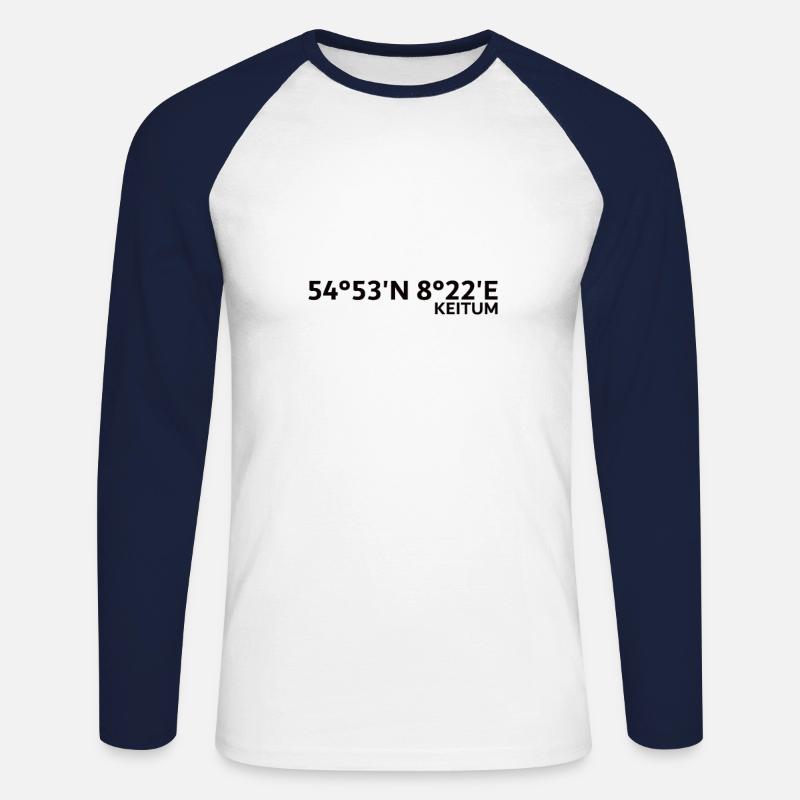 Keitum coordinates - Unisex Long Sleeve Baseball T-Shirt - white/navy