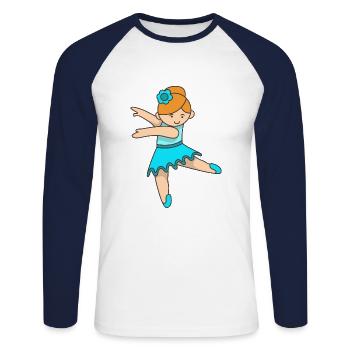 ballet - Unisex Long Sleeve Baseball T-Shirt - white/navy - Front - Nik (191cm)