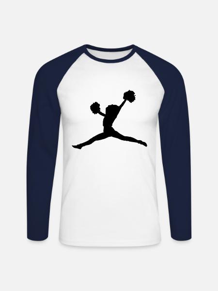 cheerleader silhouette - Unisex Baseballshirt langarm - Weiß/Navy