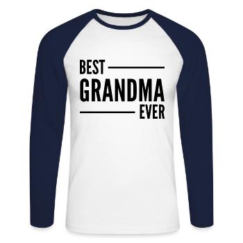 BEST GRANDMA EVER. GRANDMA GIFT. - Unisex Long Sleeve Baseball T-Shirt - white/navy - Front - Nik (191cm)