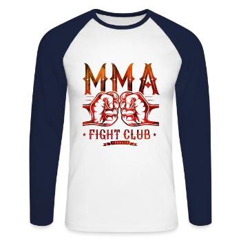Mma Fight Club - T-shirt baseball manches longues Homme - blanc/marine - Devant - Nik (191cm)