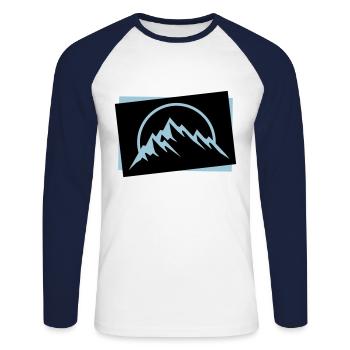 Montagnes symbole de la nature icône - T-shirt baseball manches longues Homme - blanc/marine - Devant - Nik (191cm)