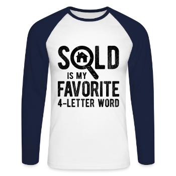Immobilien-Händler Für Immobilien-Makler - Unisex Baseballshirt langarm - Weiß/Navy - Vorne - Nik (191cm)