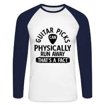 Akustik Spruch Für E-Gitarre Konzert Gitarre - Unisex Baseballshirt langarm - Weiß/Navy - Vorne - Nik (191cm)