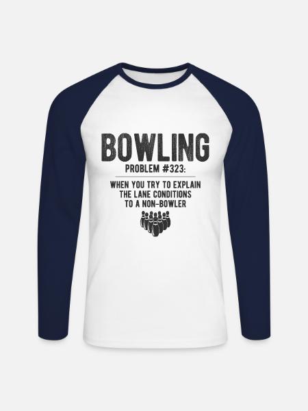 Bowling - Unisex Baseballshirt langarm - Weiß/Navy