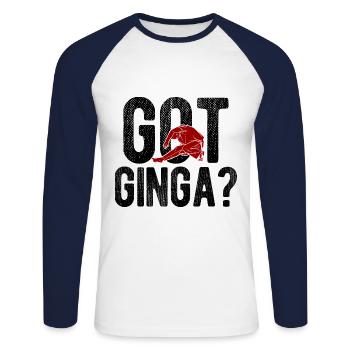 Capoeira - Unisex Baseballshirt langarm - Weiß/Navy - Vorne - Nik (191cm)