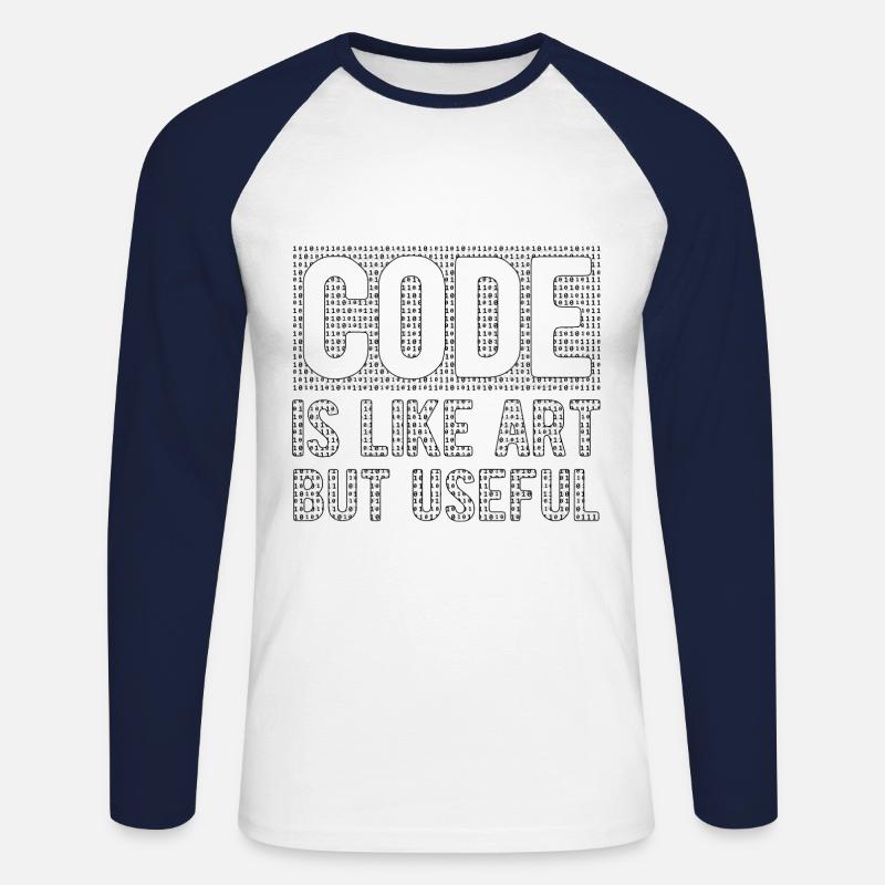 Software Ingenieur Informatiker Programmierer - Unisex Baseballshirt langarm - Weiß/Navy