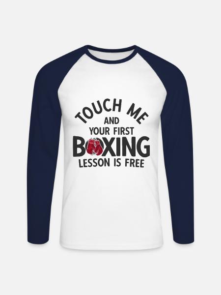 Boxsport Boxing - Unisex Baseballshirt langarm - Weiß/Navy