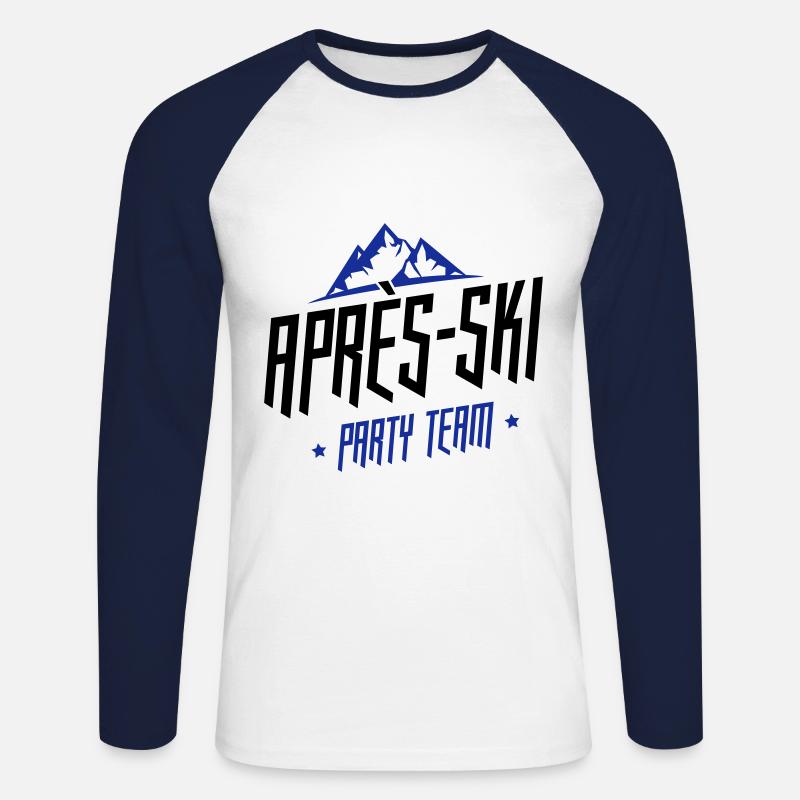 apres ski team party - Unisex Baseballshirt langarm - Weiß/Navy