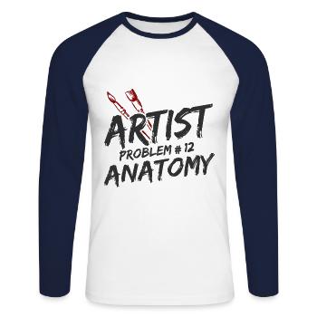 Maler Zeichner für Künstler - Unisex Baseballshirt langarm - Weiß/Navy - Vorne - Nik (191cm)