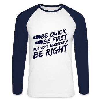 Boxsport Boxing - Unisex Baseballshirt langarm - Weiß/Navy - Vorne - Nik (191cm)