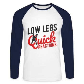Tennisplatz Spruch Für Tennis - Unisex Baseballshirt langarm - Weiß/Navy - Vorne - Nik (191cm)