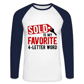Immobilien-Händler Für Immobilien-Makler - Unisex Baseballshirt langarm - Weiß/Navy - Vorne - Nik (191cm)