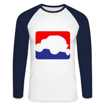 Beach Buggy Holiday Desert Buggy | Les couleurs peuvent être changées - T-shirt baseball manches longues Homme - blanc/marine - Devant - Nik (191cm)