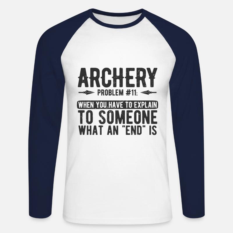 Bogenschießen Archery - Unisex Baseballshirt langarm - Weiß/Navy