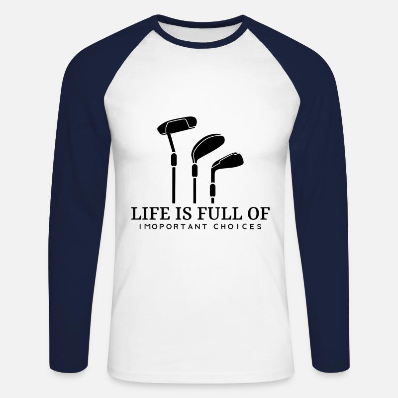 Golf Golfer Golfspieler Golfschläger Spruch Golfen - Unisex Baseballshirt langarm - Weiß/Navy