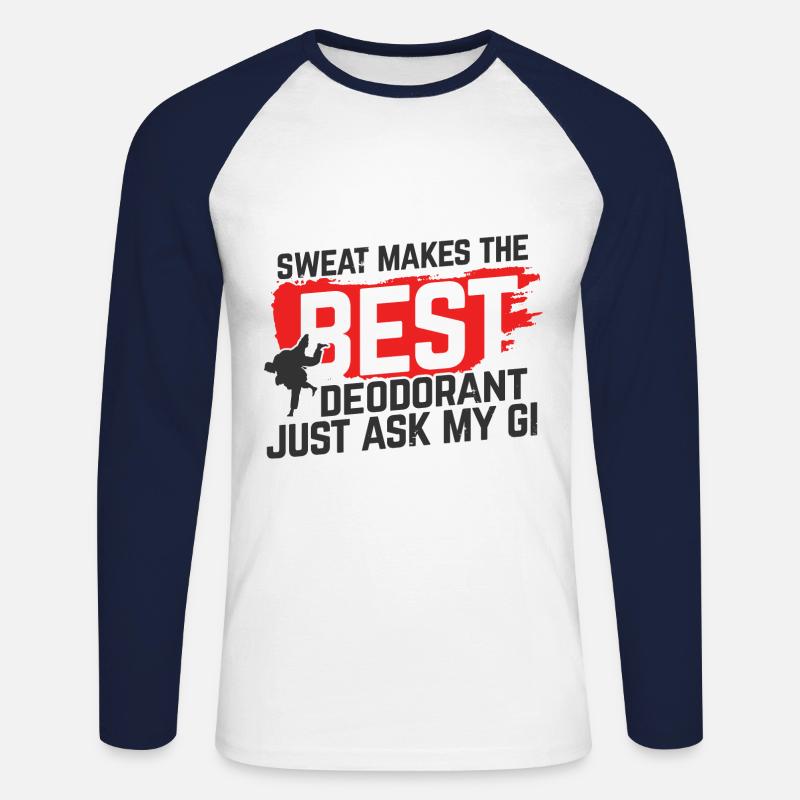 BJJ Jiu Jitsu - Unisex Baseballshirt langarm - Weiß/Navy