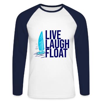 Segelboot Kapitän Spruch Zum Segeln - Unisex Baseballshirt langarm - Weiß/Navy - Vorne - Nik (191cm)