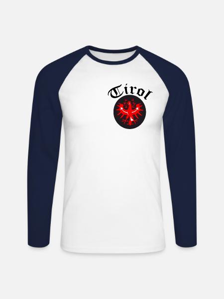 Tirol - Unisex Long Sleeve Baseball T-Shirt - white/navy